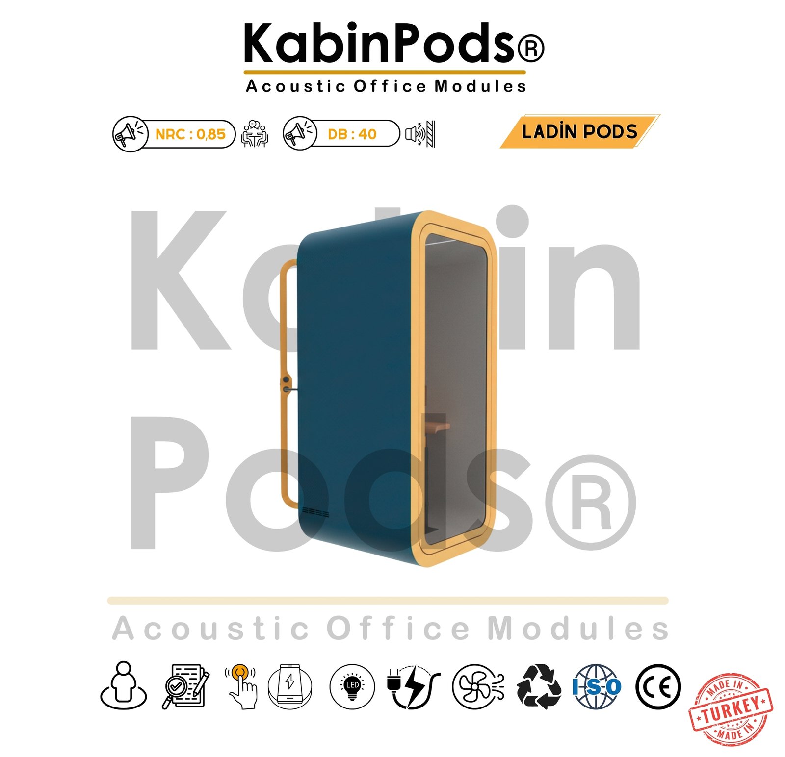 Akustik Telefon Görüşme Kabini Renkleri