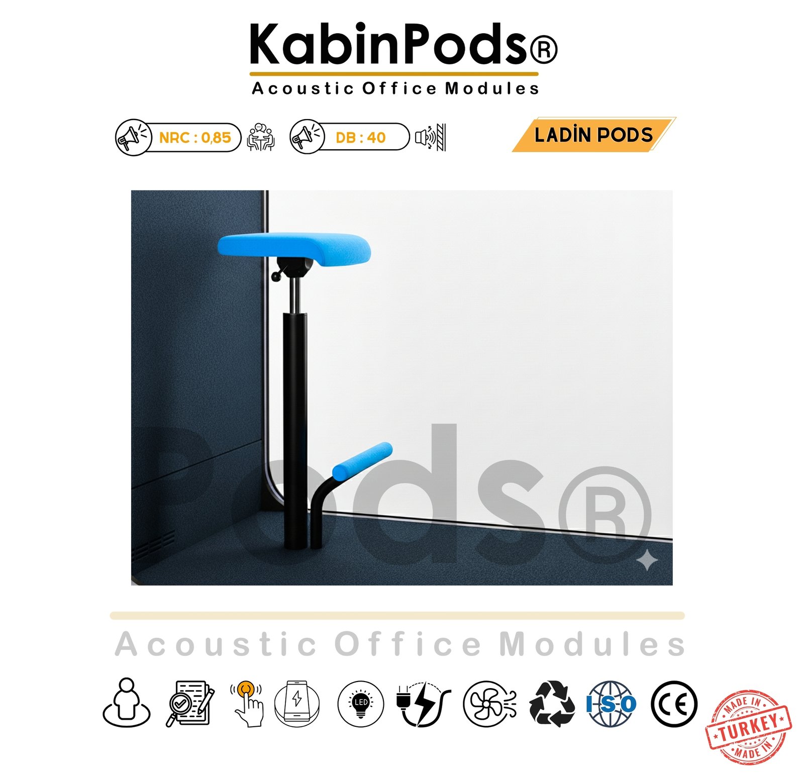 Akustik Telefon Kabini Koltuk Renkleri