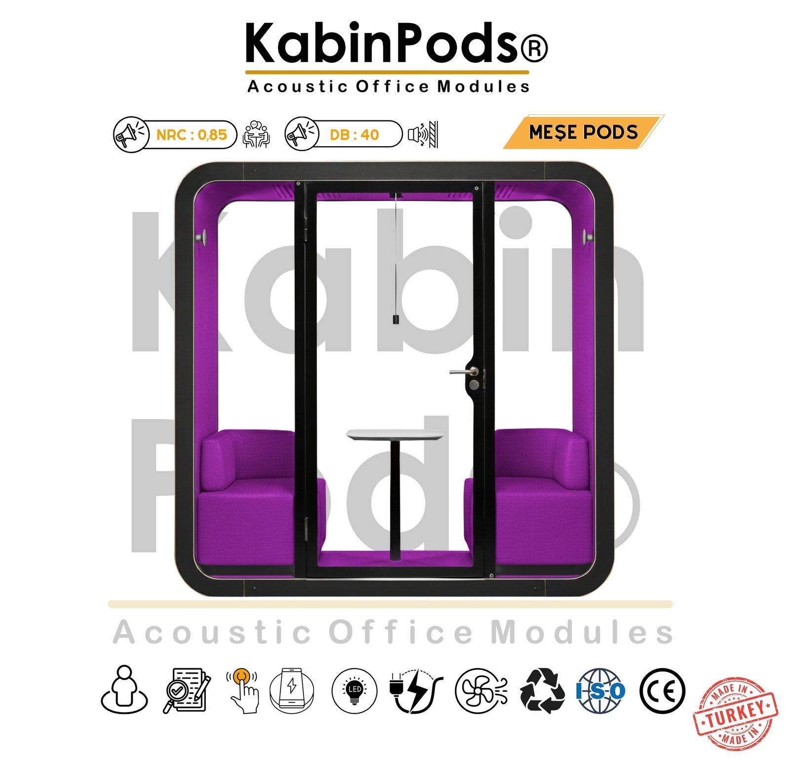 4 Kişilik Ofis Toplantı Kabini